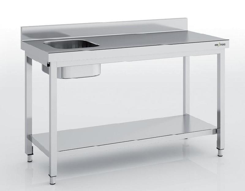 Table de chef en inox 1400x600x600 avec bac à gauche - MCCD70-140IE_0