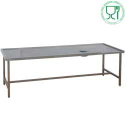 Table en inox gauche avec roulettes vide-ordures - GCP-21 - Dimensions 2100 x 1050 x 850 mm_0