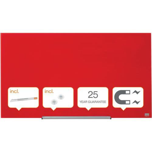 TABLEAU EN VERRE - WIDESCREEN 993 X 559 MM - ROUGE - NOBO