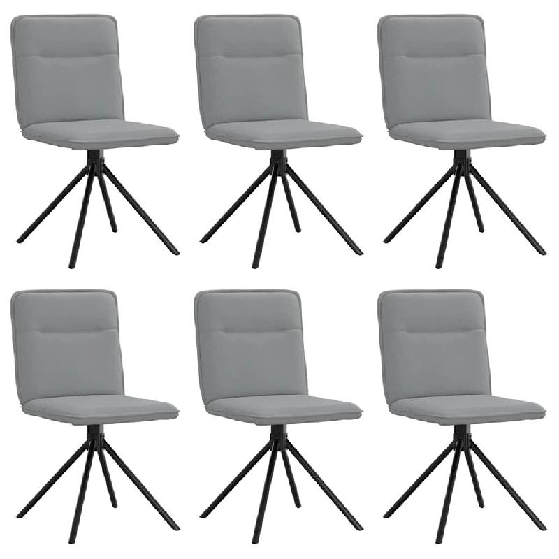 VidaXL Chaises à manger lot de 6 gris clair tissu Modèle Pivoine - 3315602_0