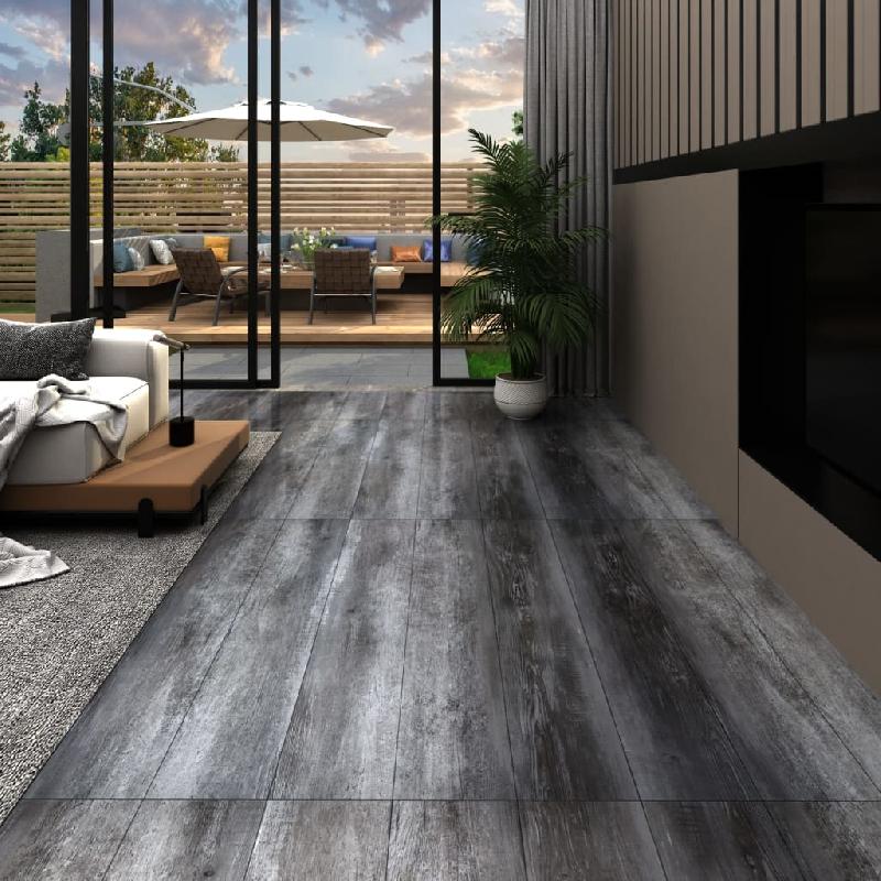 Vidaxl planche de plancher pvc autoadhésif 5,21 m² 2 mm gris brillant 330190_0