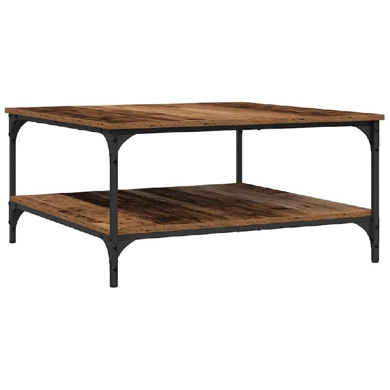 VidaXL Table basse Bois ancien 80 x 80 x 40 cm Bois d'ingénierie Modèle Apogée - 883497_0