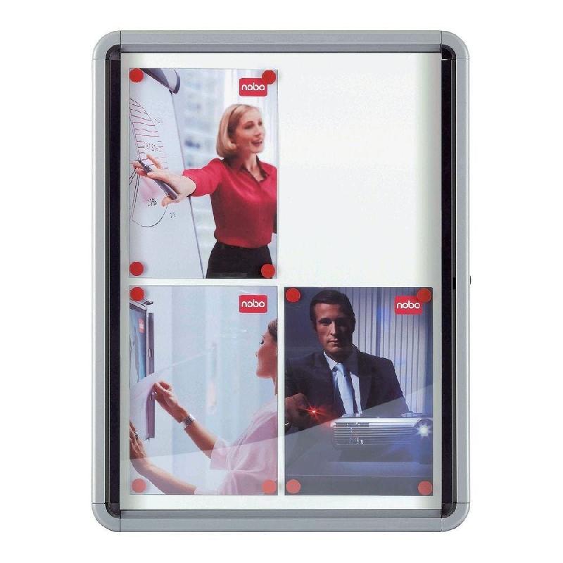 Vitrine d'intérieur en aluminium 685x525x37mm - affiche 4 A4 - façade en verre securit_0