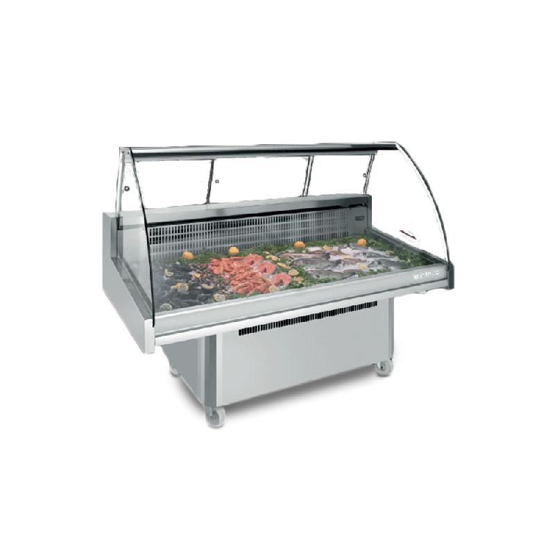 Vitrine réfrigérée Malaga - spécial poissonnerie avec verre incurvé et éclairage LED_0