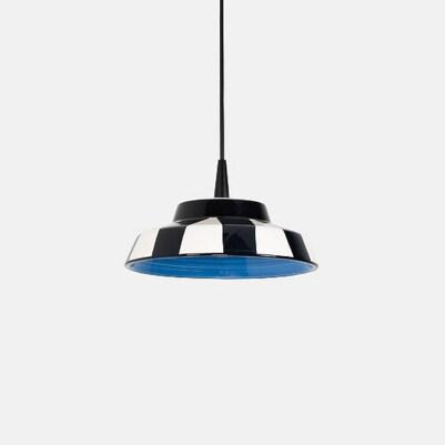Zafferano Circus Suspension LED Design Artisanal en Céramique Bleue Ø24 cm avec Source Lumineuse 8W 3000K Haute Efficacité CRI 90 Modèle Intérieu_0