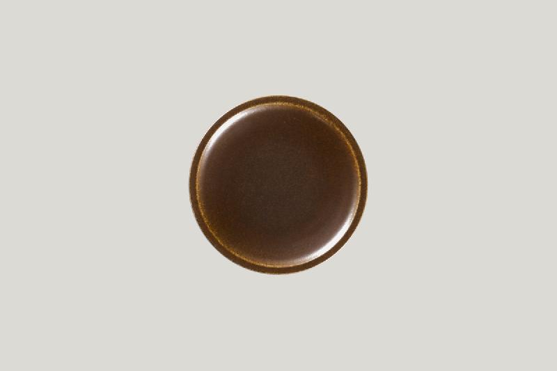 ASSIETTE COUPE PLATE ROND BRONZE PORCELAINE Ø 16 CM RAKSTONE EASE