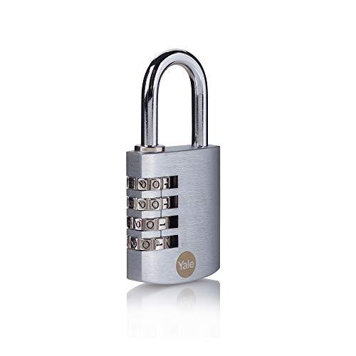 YALE Y151B/40/130/1 - Cadenas de sécurité à combinaison chromé 40 mm - Résistance à la corrosion et plus de 1 000 combinaisons_0