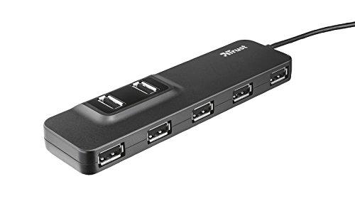 Trust 20576 - Hub USB 2.0 noir à 7 ports - Design compact et polyvalent_0