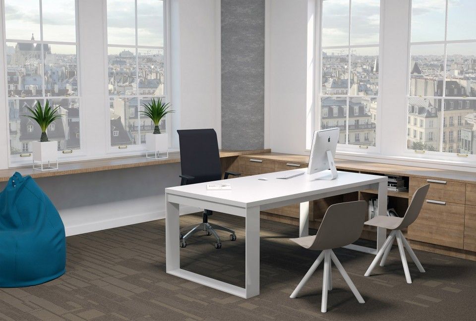 Amix - Bureaux de direction Office Concept - Design épuré avec plateau en verre ou bois_0