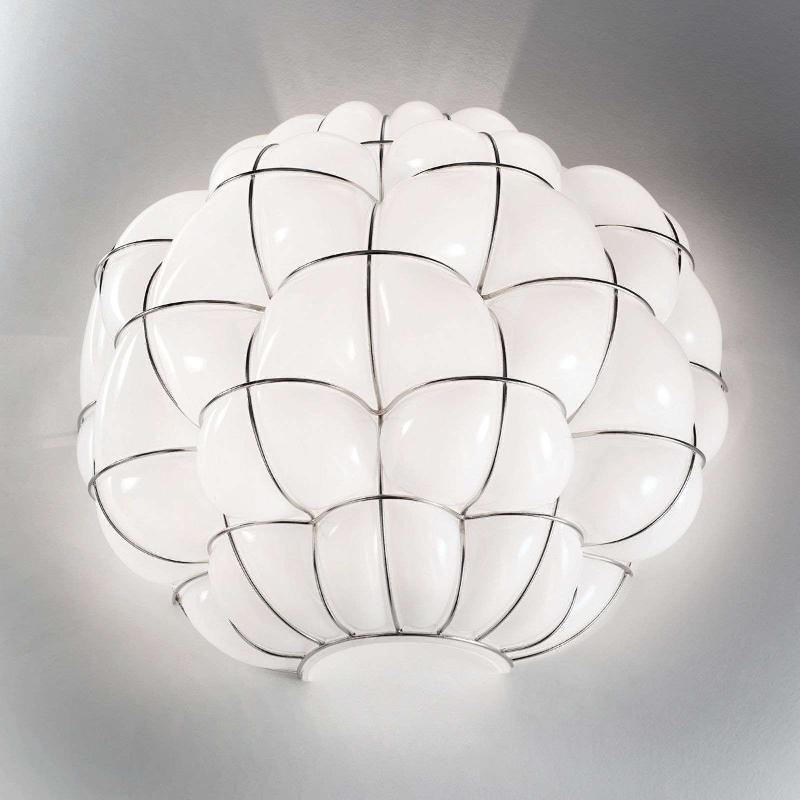 SIRU APPLIQUE POUFF BLANC ET INOX
