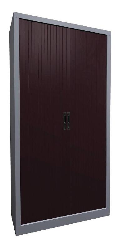 ARMOIRE MÉTAL À RIDEAUX PVC LAME RECOUVERTE 100 X 198 CM COLORIS PRUNE/ALU - MANUTAN COLLECTIVITÉS