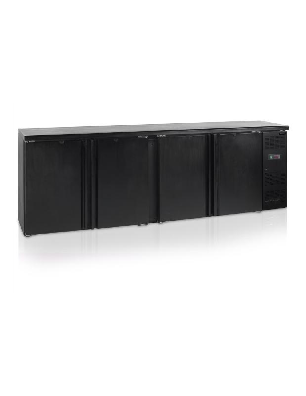 Arrière-bar 4 portes pleines - noir - 605 litres - CBC410 - Fabriqué en Europe - Normes C.E._0