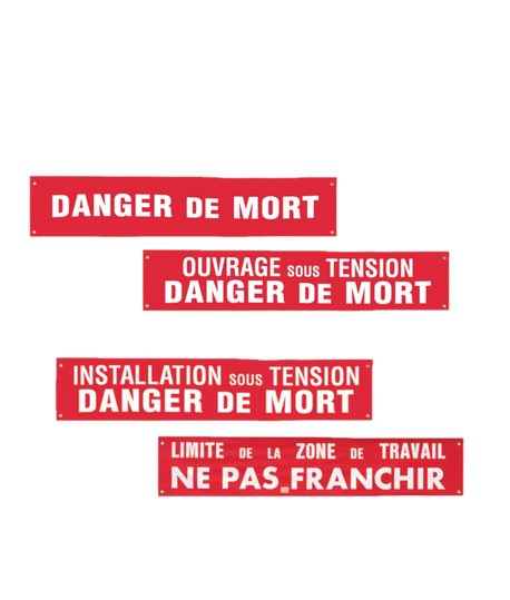 Banderole de signalisation Catu, Marquage : LIMITE ZONE TRAVAIL_0