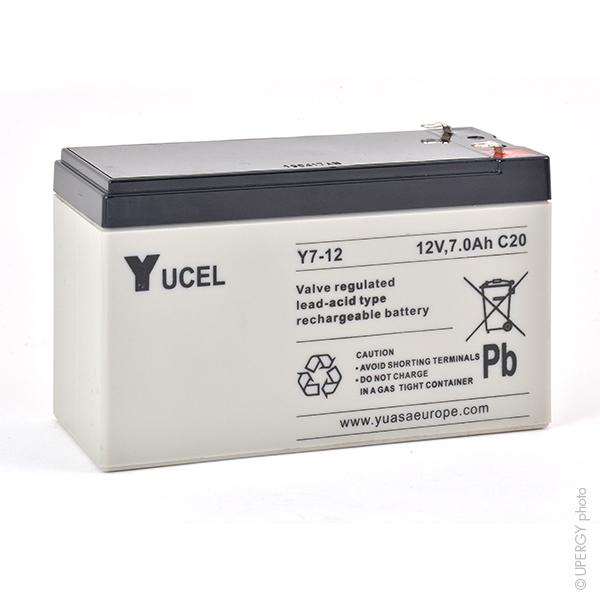 Batterie de démarrage - Plomb AGM Yucel Y7-12 - 12V 7Ah - Bornes Faston 4.7_0