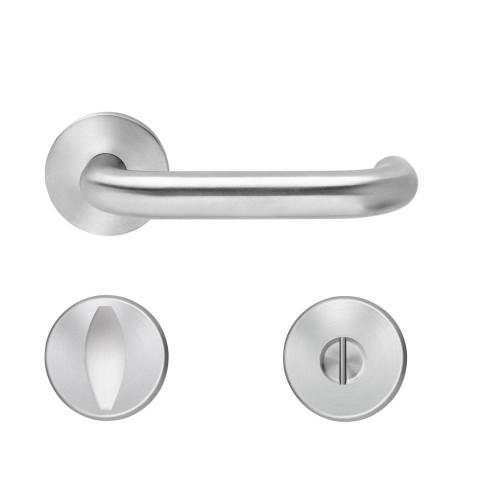 BÉQUILLE DOUBLE SUR ROSACE SLIM STYLE BE200B À CLIPSER EN INOX SATINÉ - À CONDAMNATION KARCHER DESIGN