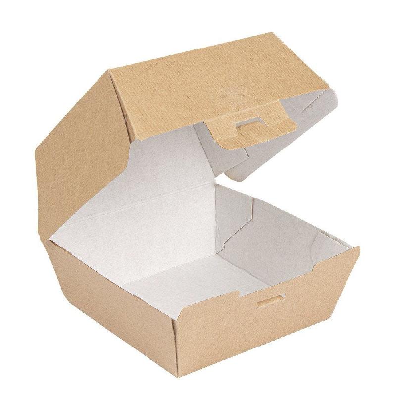 Boîte burger carton ondulé THE PACK nano micro 13x12,5x9cm marron - par 50_0