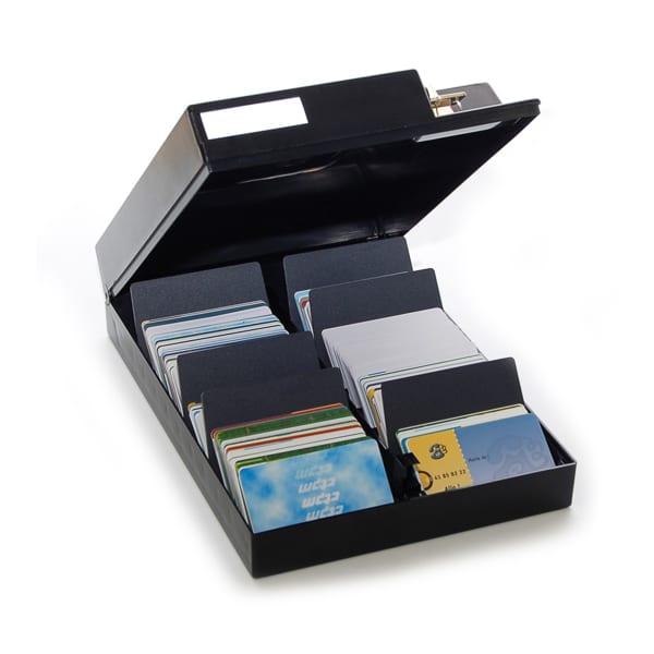 Boîte de rangement sécurisé pour cartes ou badges - capacité 500 cartes - avec serrure et séparateurs_0