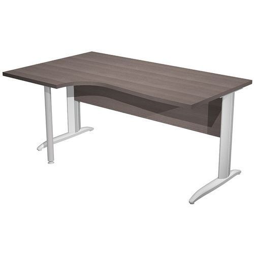 BUREAU 90° GAUCHE PIEDS L MÉTAL FAST 160CM FRÊNE ALU