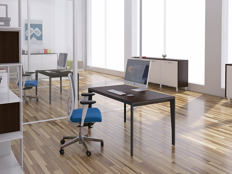 Bureau individuel Dekart P60 - Plateau mélaminé - Longueur 80 à 180 cm - Profondeur 60 cm_0