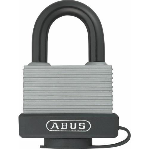 CADENAS À CLÉ - ÉTANCHE - CORPS ET ANSE GAINÉS - SOCLE PVC - GRIS ABUS