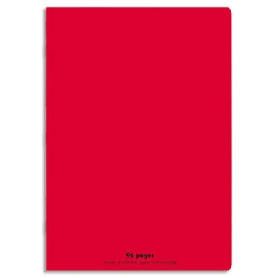 CAHIER ECO - PIQUE - COUVERTURE POLYPRO - 96 PAGES - 21X29,7 CM - GRANDS CARREAUX - ROUGE
