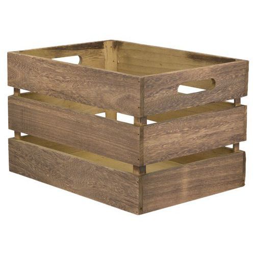 CAISSE 28X35X21 CM BOIS FONCÉ- VINTAGE-SECURIT
