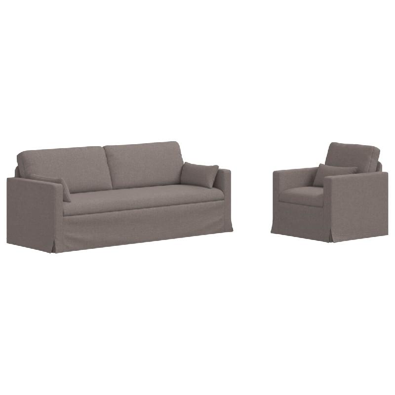 Canapé 2 pcs Taupe 198 x 78 x 80 cm tissu Modèle Apex Panorama Riviera - Matériau naturel 8721364374720_0