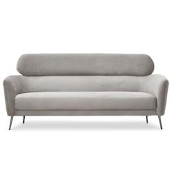 Canapé 3 places moderne avec haut dossier Damigal Tissu doux Gris taupe - gris 3327480077047_0