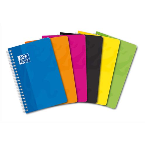 CARNET SPIRALÉ COLOR LIFE 100 PAGES 9X14CM 5X5. COUVERTURE CARTE ASSORTIE - LOT DE 9