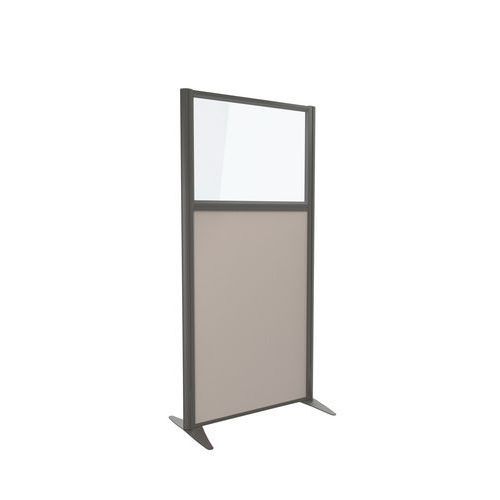 CLOISON KPRIM ACCOUSTIQUE VERRE/TISSU TAUPE PROFIL ARGILE 165X81CM - CLEN