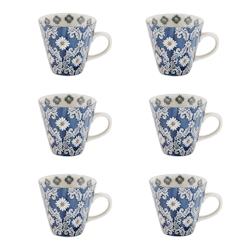 Coffret 6 tasses Almada 17 cl -  Bleu Rond Grès Table Passion - bleu Grès 3106232385025_0