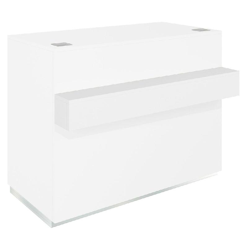 Comptoir Cage blanc repose sac blanc 1 tiroir 2 tablettes 120x60/76x93cm_0