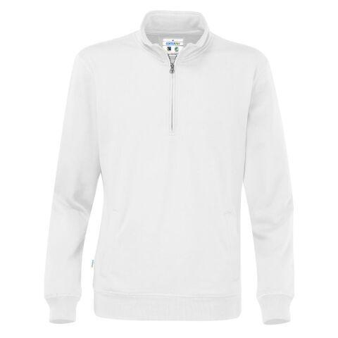 COTTOVER SWEATSHIRT COL ZIPPÉ UNISEX - CERTIFIÉ GOTS BLANC - TAILLE M