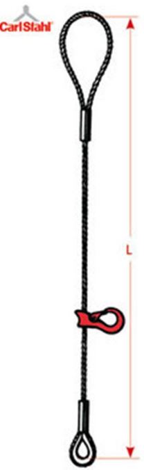Élingue câble 1 brin avec boucles manchonnées cossées - Longueur 1 m - CMU 700 kg à 1 t - Réf. 1109_0108_0