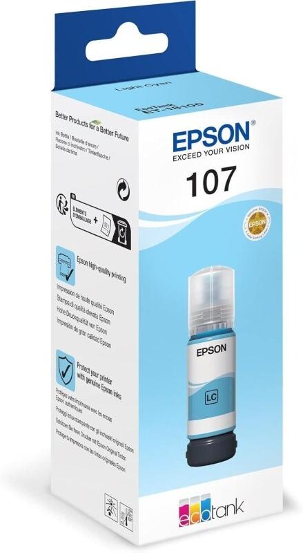 EPSON 107 - Flacon d'encre Ecotank cyan clair authentique - 8715946712437_0