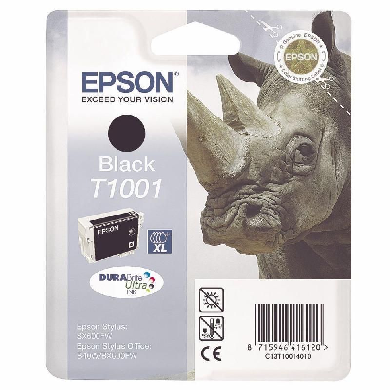 EPSON CARTOUCHE D'ENCRE RHINOCÉROS T1001 N (C13T10014010) - DURABRITE ULTRA - COULEUR: NOIR