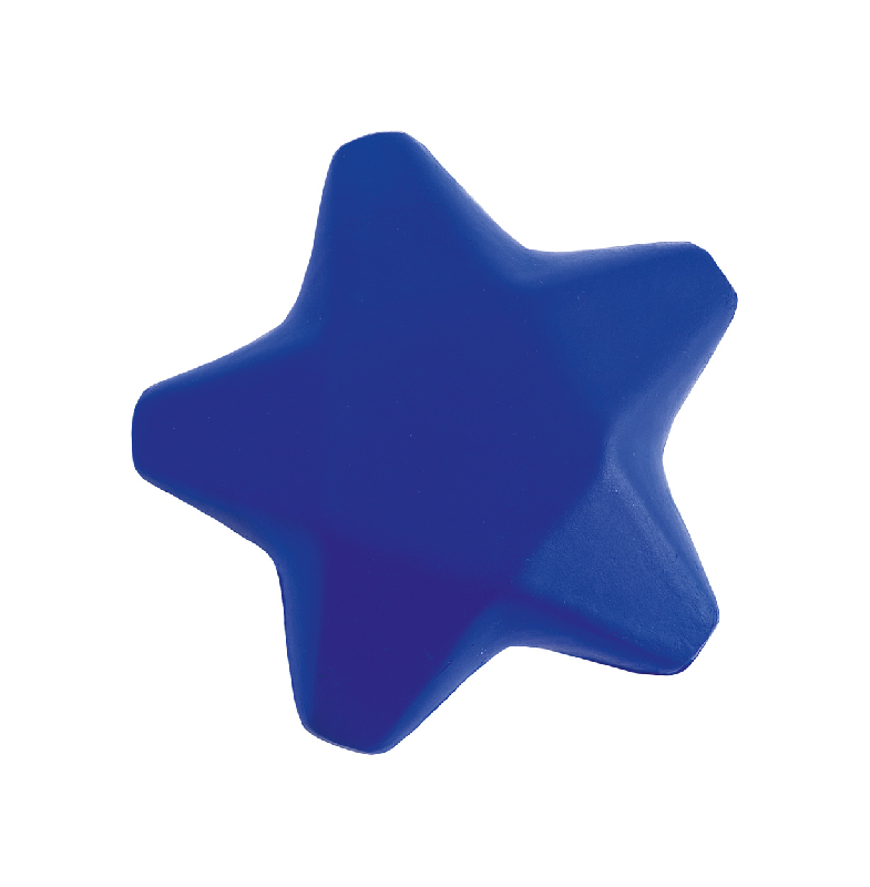 Étoile anti-stress - balle publicitaire en forme d'étoile - couleur bleu, 18g_0