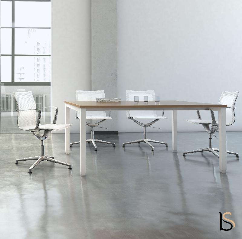 Fauteuil de réunion Evole en résille - Mobel Linea - Blanc_1