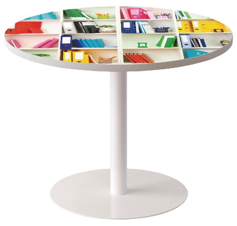 GUÉRIDON BAS EASY OFFICE PIED MÉTAL Ø 80 CM PLATEAU COLORIS DÉCOR BUREAU - MANUTAN COLLECTIVITÉS