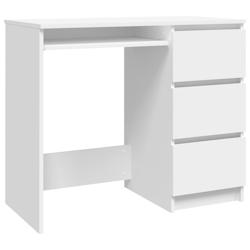Helloshop26 - Bureau table poste de travail meuble d'ordinateur informatique étude 90 x 45 x 76 cm bois d'ingénierie blanc 02_0023528 - 3000214368245_0