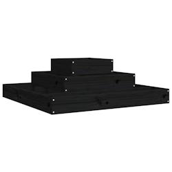 Helloshop26 - Jardinière bac lit surélevé plantes fleurs terrasse jardin 80 x 80 x 27 cm bois massif de pin noir 02_0037906 - 3000217870820_0
