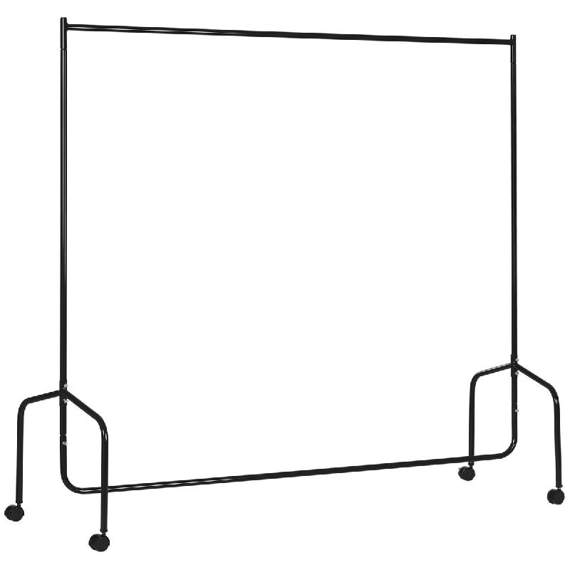 Helloshop26 - Portant à vêtements à roulettes tringle 180 x 60 x 170 cm capacité 140 kg gain de place industriel moderne en acier 21_0000106 - aci_0