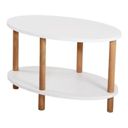 Helloshop26 - Table basse ovale 43 x 70 x 44 cm blanc 03_0008835 - blanc 3001046932697_0