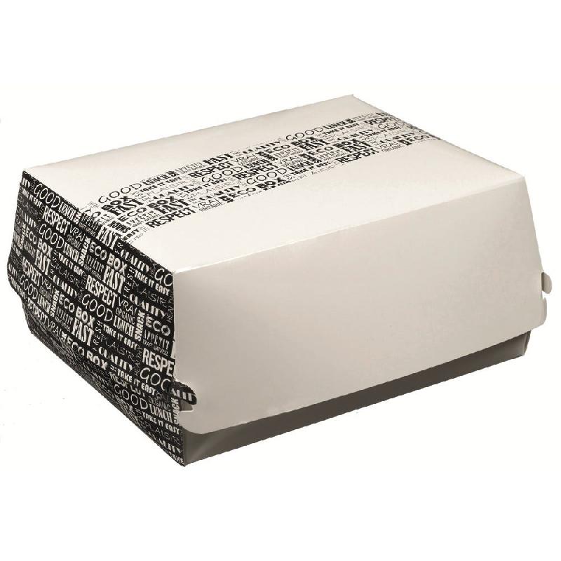 Lunch box carton blanc décor District 22,5x18x9cm - par 200_0