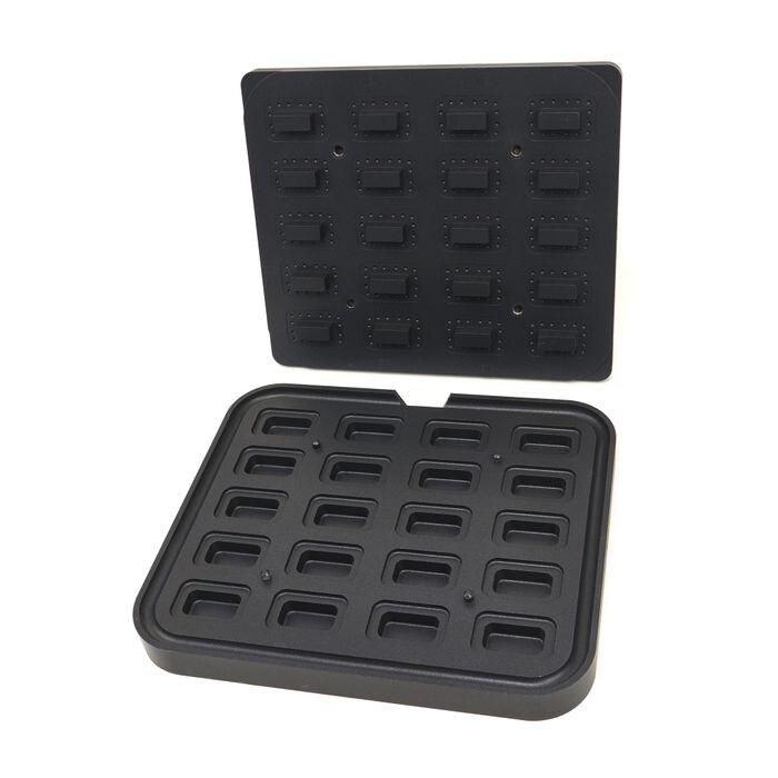 Maxima - Moule à tartelettes rectangulaire - 20 pièces - tartelette 64x41x20 mm, intérieur 45x22 mm, plaque 380x328 mm - 9374322_0