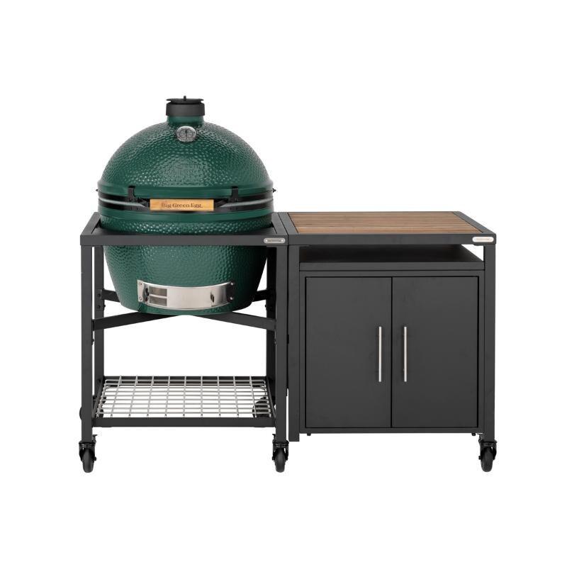 Pack XL - Table modulaire + Meuble placard avec plateau acacia - Egg - ConvEGGtor - 3 lots de 2 roues - Big Green Egg - 0615402635158_0