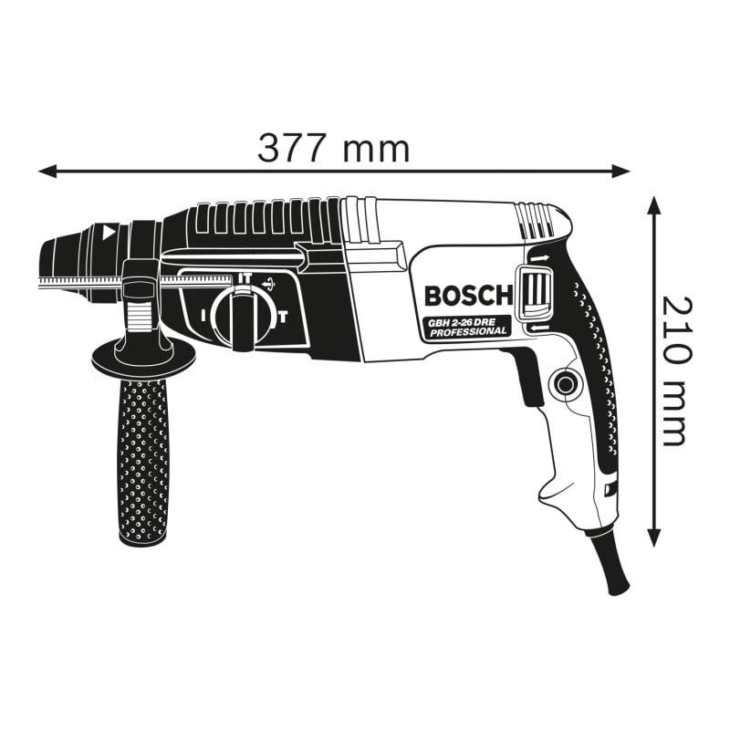 Perforateur sds-plus gbh 2-26 + mandin à clé + adaptateur - boite plastique - BOSCH | 0 611 2A3 002_0