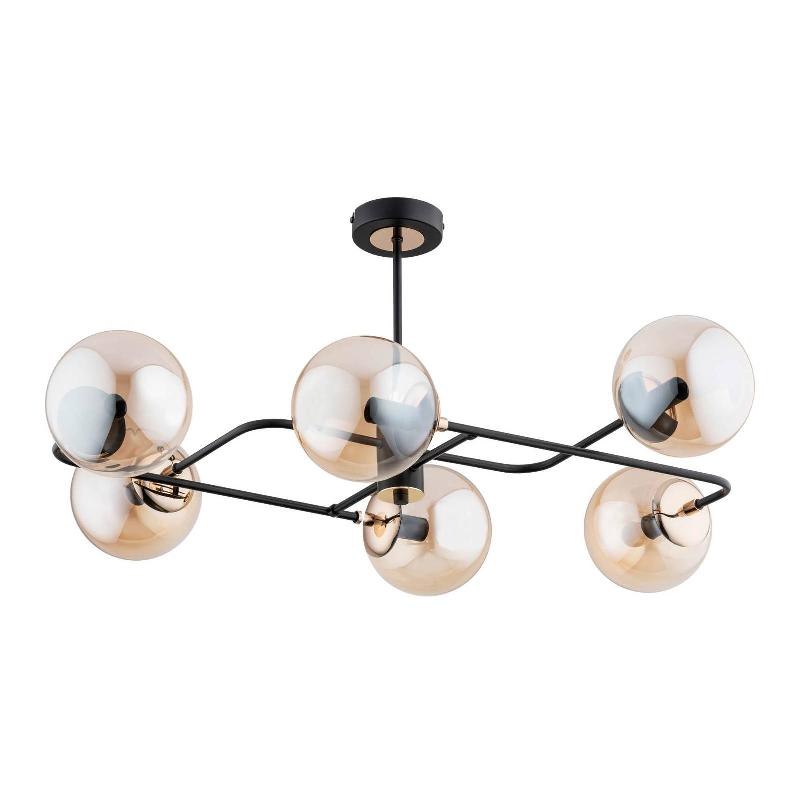 ALFA PLAFONNIER PRIMAS, NOIR ET OR, HAUTEUR 37,5CM