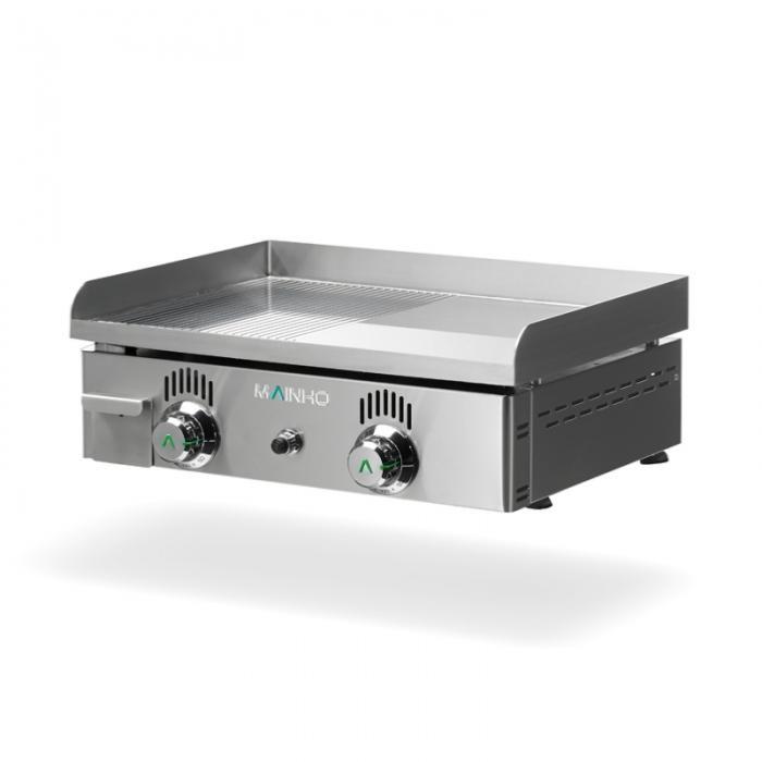 Plancha électrique NOVO-SNACK mi-rainurée en ACIER rectifié - L600 | Mainho - NSREM60N_0