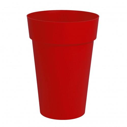 POT HAUT ROND 46 CM ROUGE RUBIS - 67 LITRES - TOSCANE 13630 EDA PLASTIQUES
